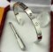 Cartier Semi-Open Love Bracelet White Gold 4 Diamonds